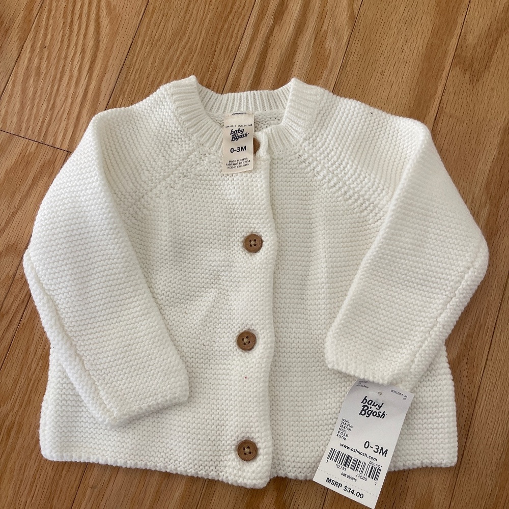 Baby B’gosh white knitted cardigan